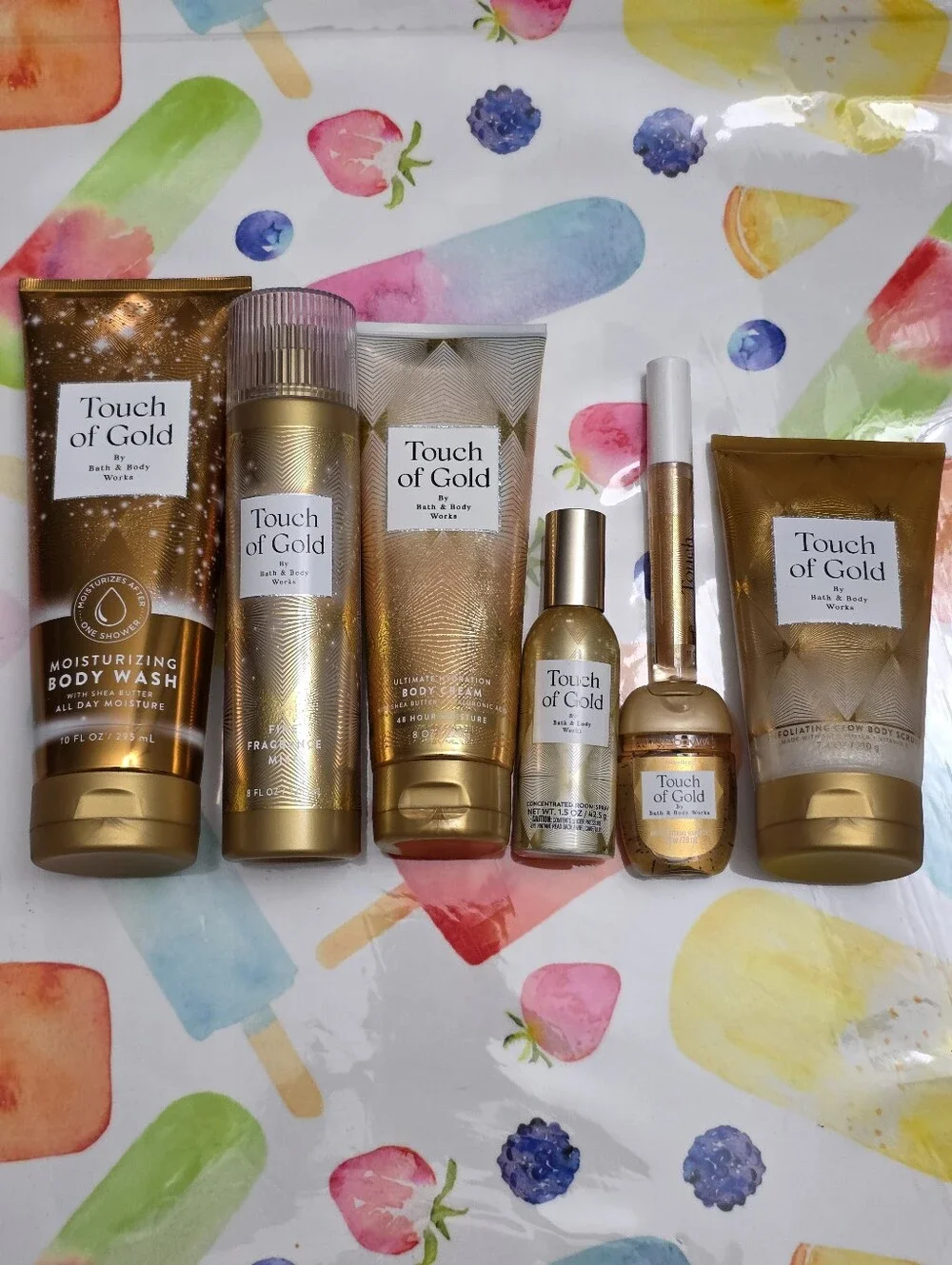 Bath & Body Works Touch of Gold Moisturizing 7 Piece Body Care Set NEW